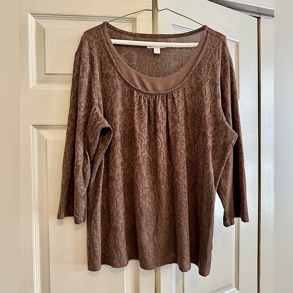 Coldwater Creek Wool & Acrylic Blend Scoop Neck Tee